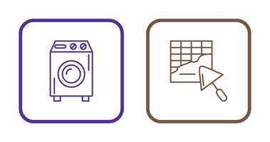 Washing Machine and Plastering Icon vector