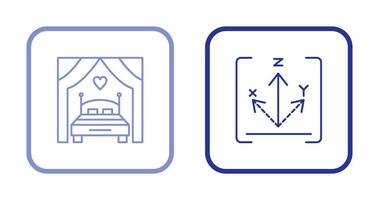 Bed and Axis Icon vector