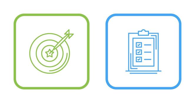 Dart and Checklist Icon vector
