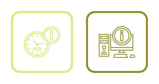 reloj y computadora icono vector