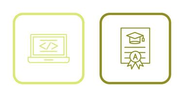 Coding and Report Card Icon vector