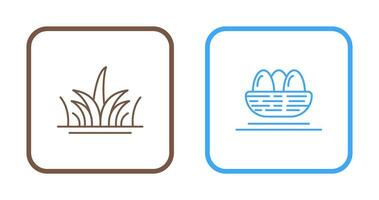 Grass and Eggs Icon vector