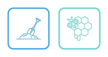 Digging and Honeycomb Icon vector