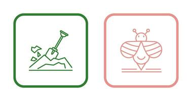 Digging and Bee Icon vector