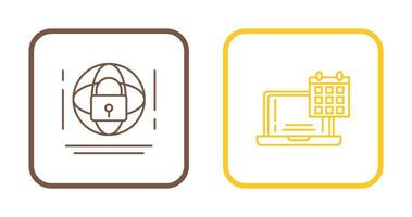 Internet Security and Calendar Icon vector