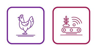 Poultry and Conveyor Icon vector