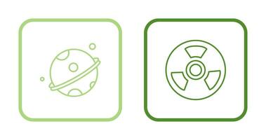 planeta y nuclear icono vector