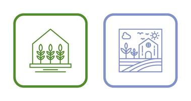 Farm House and Nature Icon vector