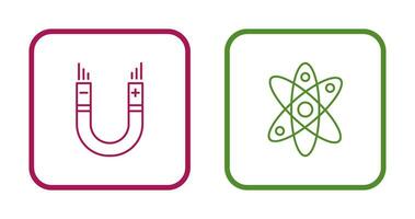 Atom and Magnet,attraction Icon vector