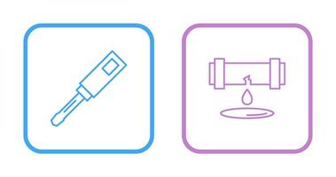 Screwdriver and Leak Icon vector