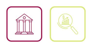 Parthenon and Statistics Icon vector