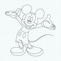 Mickey Mouse line art vector eps