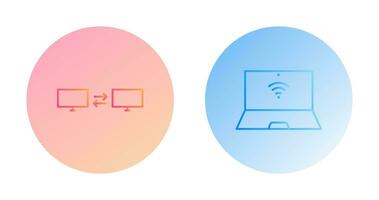 sharing system and connected laptop Icon vector