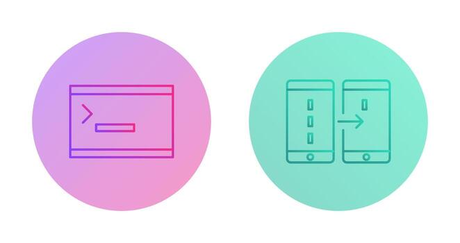 consola y datos transferir icono vector