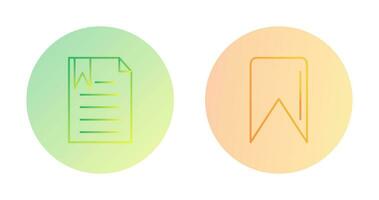 bookmarked document and Bookmark Icon vector