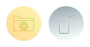 network folder and connected device Icon vector