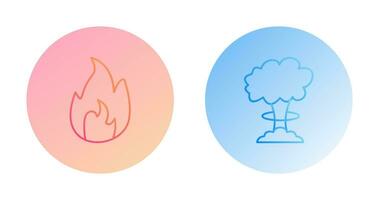 flame and bomb blast Icon vector