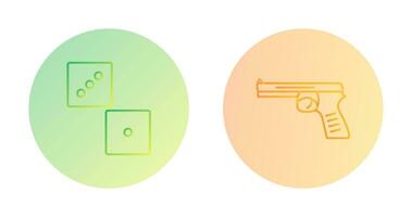 Dice and Pistol Icon vector