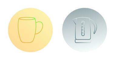 mug and kettle Icon vector