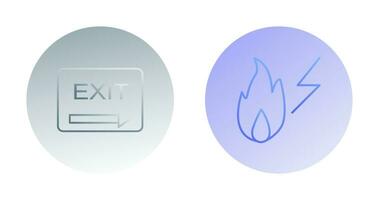 exit and electricity fire Icon vector