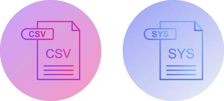 CSV and SYS Icon vector