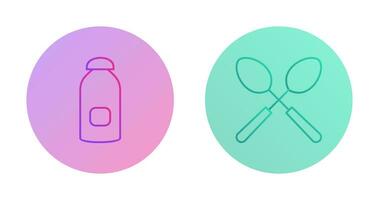 syrup and spoon Icon vector