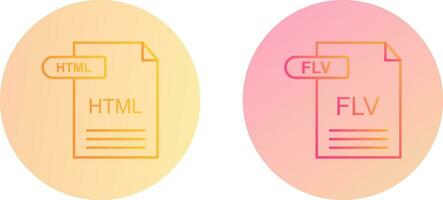 html y flv icono vector