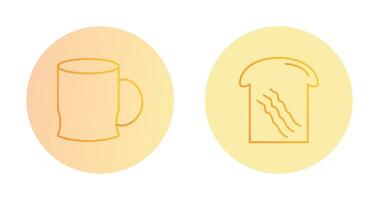 toast and coffee cup  Icon vector