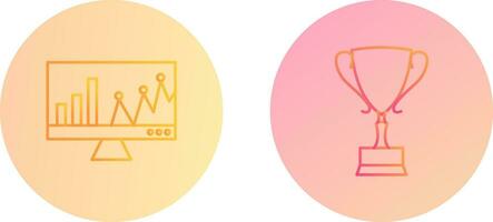 Online Stats and Award Icon vector