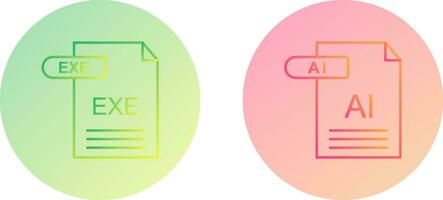 AI and EXE Icon vector