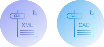 XML and CAD Icon vector