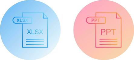 XLSX and PPT Icon vector