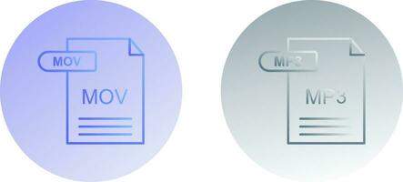 MOV and MP3 Icon vector