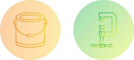 Paint Bucket and Clamp Icon vector