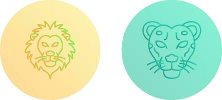 Lion and Cheetah Icon vector