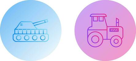 Tank and Tractor Icon vector