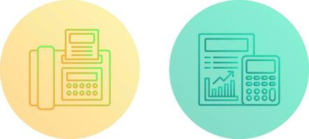 Fax and calculating Icon vector