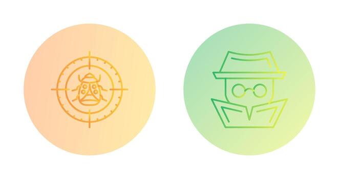 error objetivo y hacker icono vector