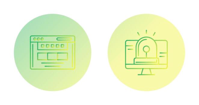 Hacking Alarm and Browser Icon vector