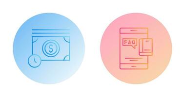 Time is Mony and Faq Icon vector