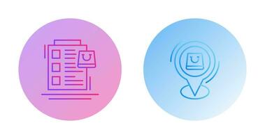 Wish List and Shop Location Icon vector