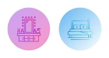 vendaje mesa y cama icono vector