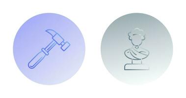 Hammer and Statue Icon vector