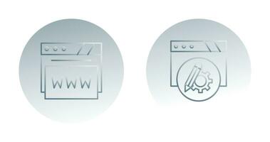 Setting and Web Browser Icon vector