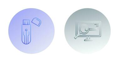 Usb and Search Icon vector