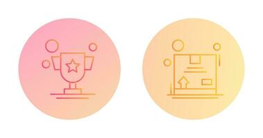 Trophy and Box Icon vector