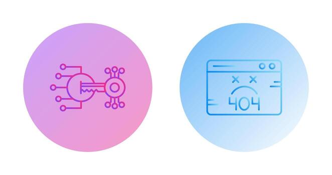cifrado y 404 error icono vector