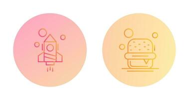 Rocket and Burger Icon vector