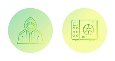 Safe Box and  Hacker Icon vector