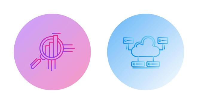 Business Analytics and Cloud Database Icon vector